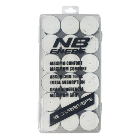 Boîte de 18 surgrips pour raquettes de Padel lisses ENEBE