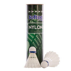 Tube de 6 vollants de badminton SOFTEE en nylon