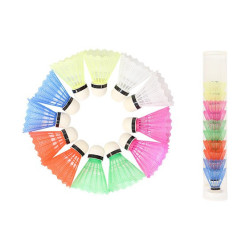 Tube de 12 volants de badminton SOFTEE en plastique