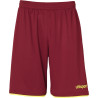 Short Club Uhlsport bordeaux/jaune fluo