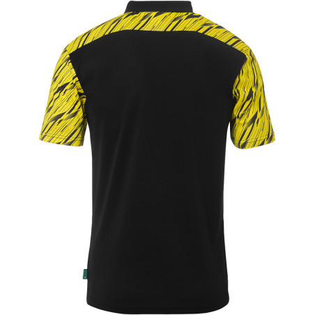 Polo Uhlsport Progressive 28 noir/jaune citron dos