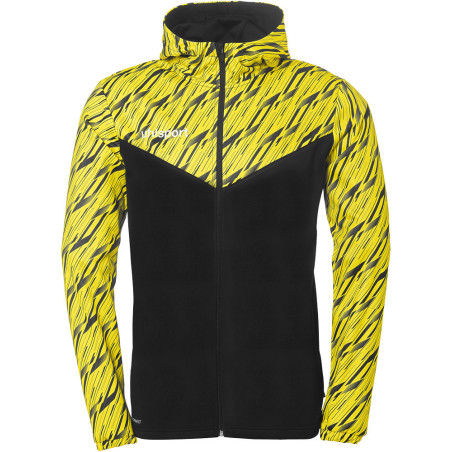Veste à capuche Uhlsport Progressive 28 noir/jaune citron