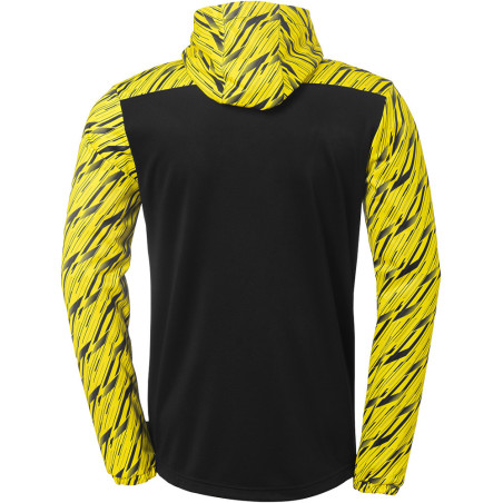 Veste à capuche Uhlsport Progressive 28 noir/jaune citron dos