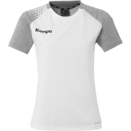 Maillot Kempa Femme Ambition 28 Blanc Gris Foncé Chiné face