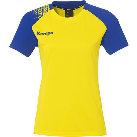 Maillot Kempa Femme Ambition 28 Jaune Citron Bleu Roi face