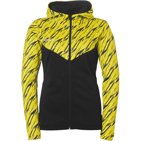 Veste à capuche Uhlsport Progressive 28 Femme noir/jaune citron