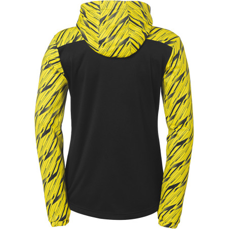 Veste à capuche Uhlsport Progressive 28 Femme noir/jaune citron dos
