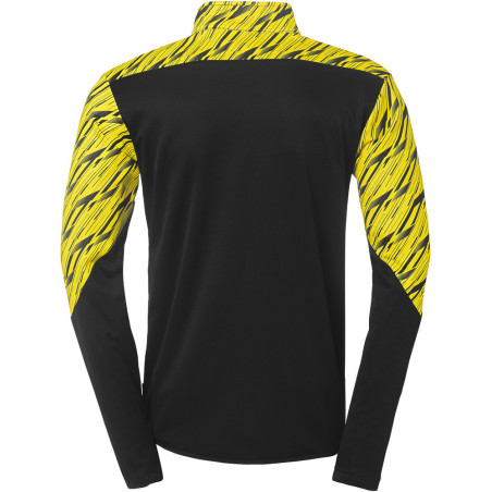 Sweat 1/4 zip Uhlsport Progressive 28 noir/jaune citron dos