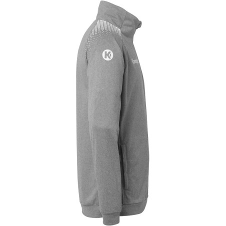 Veste de survêtement Kempa Ambition 28 Gris Foncé Chiné Blanc côté