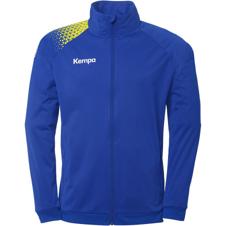Veste de survêtement Kempa Ambition 28 Bleu Roi Jaune Citron face