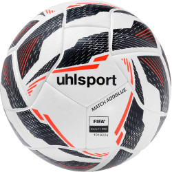 Ballon de football Uhlsport Match Addglue blanc/bleu marine/rouge