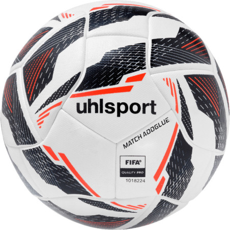 Ballon de football Uhlsport Match Addglue blanc/bleu marine/rouge