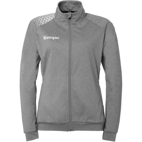 Veste de survêtement Kempa Femme Ambition 28 Gris Foncé Chiné Blanc face