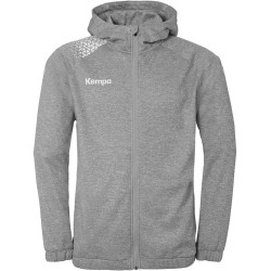 Veste de survêtement à capuche Kempa Ambition 28 Gris Foncé Chiné Blanc face