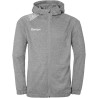 Veste de survêtement à capuche Kempa Ambition 28 Gris Foncé Chiné Blanc face