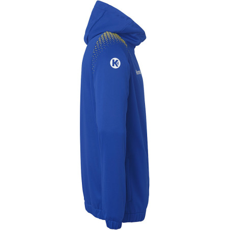 Veste de survêtement à capuche Kempa Ambition 28 Bleu Roi Jaune Citron côté