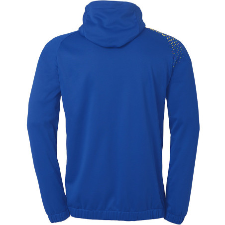 Veste de survêtement à capuche Kempa Ambition 28 Bleu Roi Jaune Citron dos