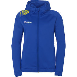 Veste de survêtement à capuche Kempa Femme Ambition 28 Bleu  Roi Jaune Citron face