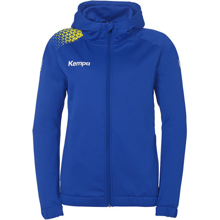 Veste de survêtement à capuche Kempa Femme Ambition 28 Bleu  Roi Jaune Citron face