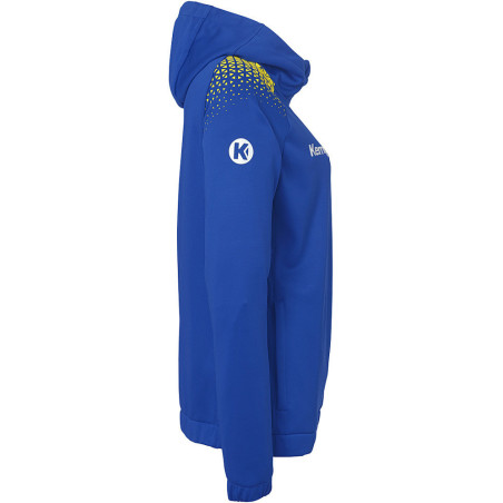 Veste de survêtement à capuche Kempa Femme Ambition 28 Bleu  Roi Jaune Citron côté