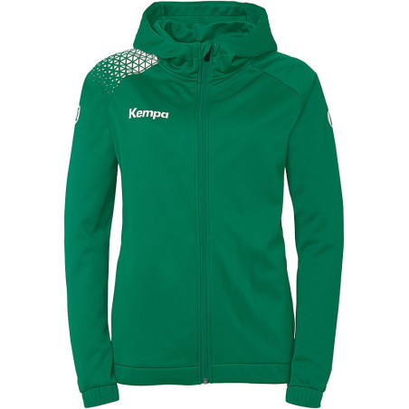 Veste de survêtement à capuche Kempa Femme Ambition 28 Lagon Blanc face