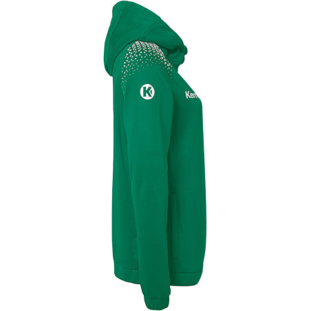 Veste de survêtement à capuche Kempa Femme Ambition 28 Lagon Blanc côté