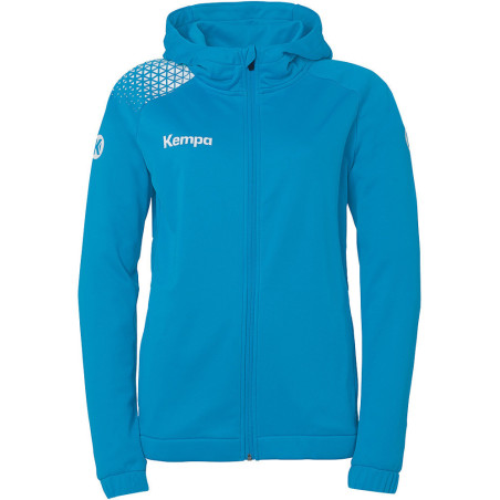 Veste de survêtement à capuche Kempa Femme Ambition 28 Bleu Kempa Blanc face