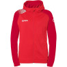 Veste de survêtement à capuche Kempa Femme Ambition 28 Rouge Rouge Chili face