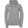 Veste de survêtement à capuche Kempa Femme Ambition 28 Gris Foncé Chiné Blanc face