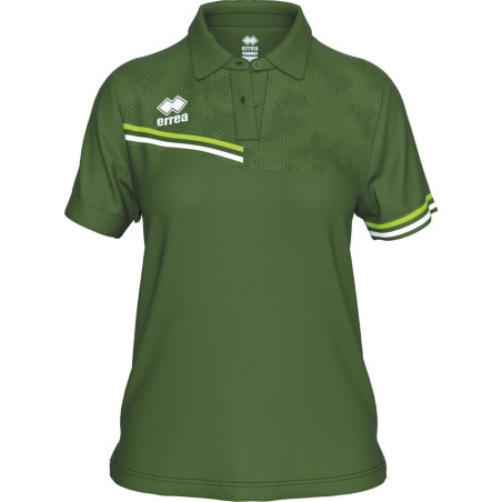 Polo ERREA Femme Eden Military Green Green Fluo White face