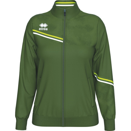 Veste de survêtement ERREA Femme Estella Military Green Green Fluo White face