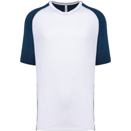 Tee-Shirt de Padel Bicolore à manches raglan Sporty Navy White face