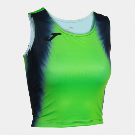 Top de running Femme Joma Elite XI Green Fluor Dark Navy