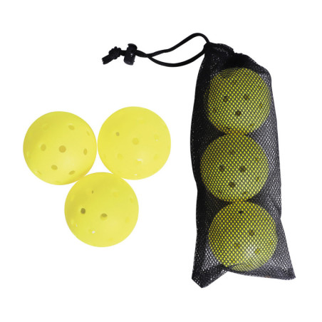 Lot 3 Balles Pickleball Outdoor Jaune Fluo Sporti