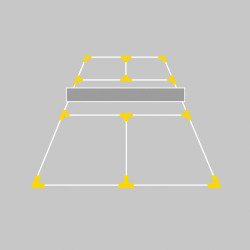 Set Marquage Terrain Pickleball Antidérapant Jaune 2
