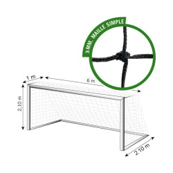 Filets de foot à 8 tressé pour but fixe | Paire PE 3 mm | CLUB-SHOP 2