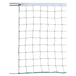 Filet Volley Entraînement 9,50 x 1 m PE Câblé 2 mm + Câble Acier