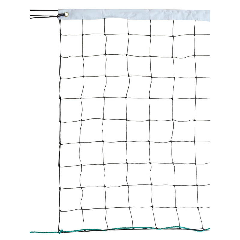 Filet Volley Entraînement 9,50 x 1 m PE Câblé 2 mm + Câble Acier
