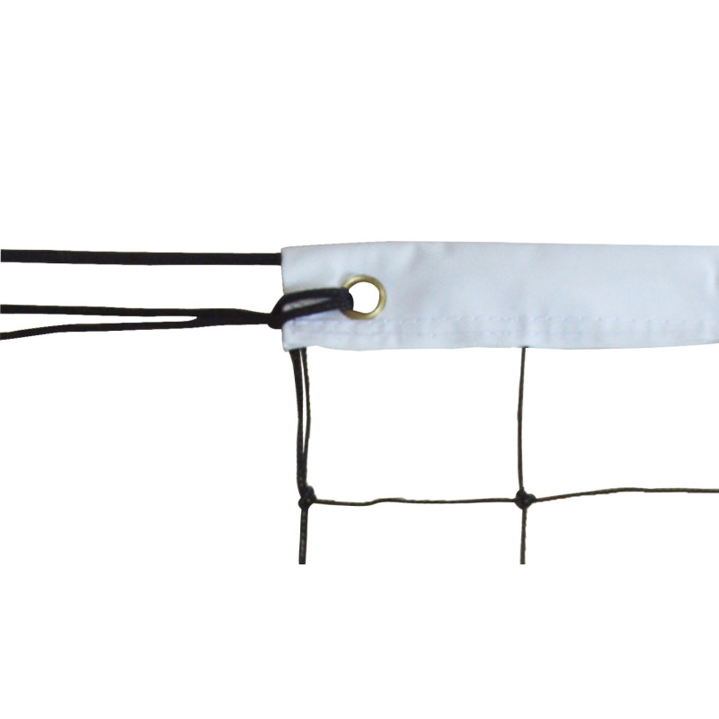 Filet Volley Entraînement 9,50 x 1 m PE Câblé 2 mm + Câble Acier
