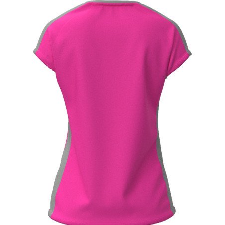 Maillot MIZUNO Trn Tee Femme pink fluo/grey dos