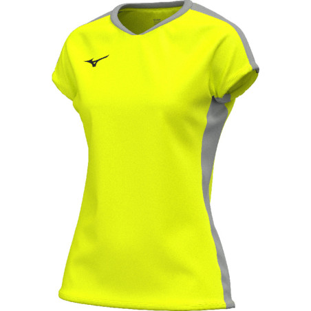 Maillot MIZUNO Trn Tee Femme yellow fluo/grey