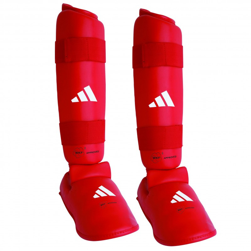 Protège Tibias + Pieds WKF ADIDAS Amovibles Officiels | CLUB-SHOP.fr