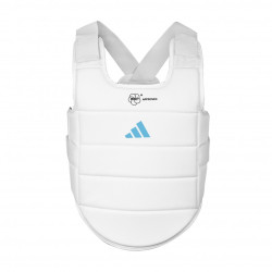 Plastron WKF ADIDAS Blanc Logo Bleu Homologué | CLUB-SHOP.fr