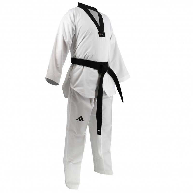 Dobok CHAMPION II Adidas Tissu Strié Col Blanc ou Noir | CLUB-SHOP.fr