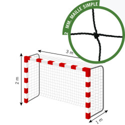 Filets Handball PE Câblé 2mm Noir (Paire) Résistants | CLUB-SHOP.fr 2