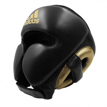 Casque de boxe SUPER PRO Adidas cuir noir/or | CLUB-SHOP.fr