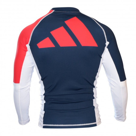 Rashguard Compression adidas bleu/blanc/rouge manches longues | CLUB-SHOP.fr
