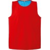 Chasuble réversible Rugby rouge bleu turquoise