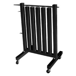 Support poids vinyle avec roues et barre Softee | CLUB-SHOP.fr