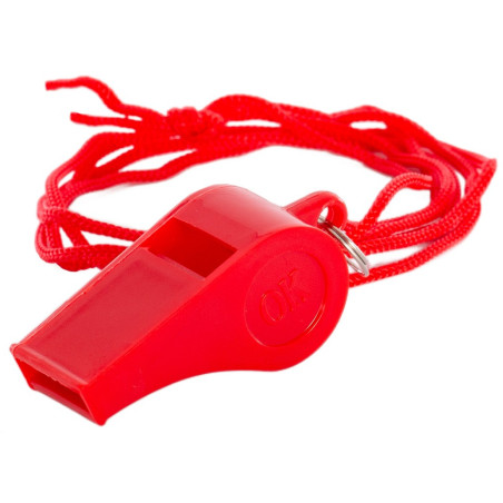 Pack 5 Sifflets Plastique Standard Avec Lanière | CLUB-SHOP.fr